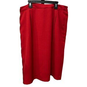 Carlucci Womens Red Knee Length Elastic Panel Waist Skirt Size 18